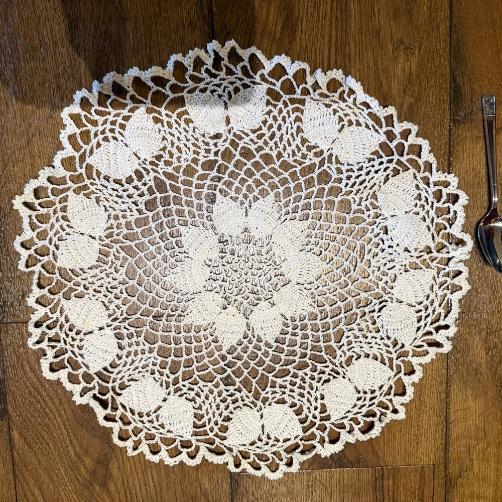 Elegant White Crochet Doily Handmade - Picture 3 of 3